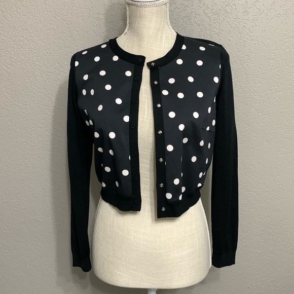 Paule Ka Silk Crop Cardigan Sz S